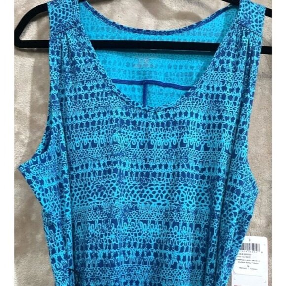 Mountain Hard Wear Women Sleeveless Blue Teal Dryspun Batika Waist Dress UPF 25 - Picture 3 of 12